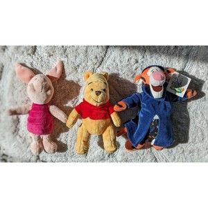 Disneyland Winnie The Pooh, Piglet, Grad Nite Tigger 7 inch Mini Bean Bag Plush
